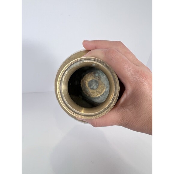 VTG‎ Brass and Mother Of Pearl Inlay Urn/base No Lid - Picture 7 of 11